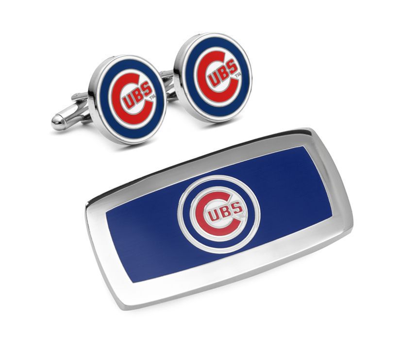 MLB Chicago Cubs Cufflinks and Cushion Money Clip Gift Set