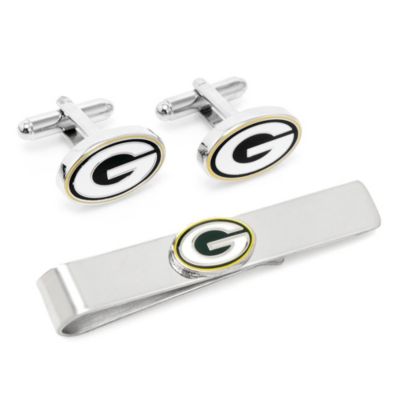 NFL Green Bay Packers Cufflinks and Tie Bar Gift Set