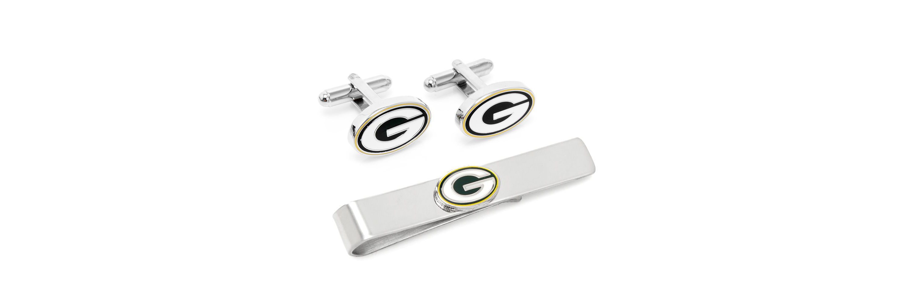 NFL Green Bay Packers Cufflinks and Tie Bar Gift Set