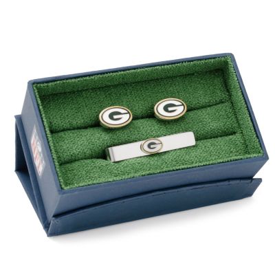 NFL Green Bay Packers Cufflinks and Tie Bar Gift Set