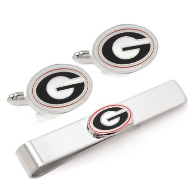 NCAA University of Georgia Bulldogs Cufflink and Tie Bar Gift Set