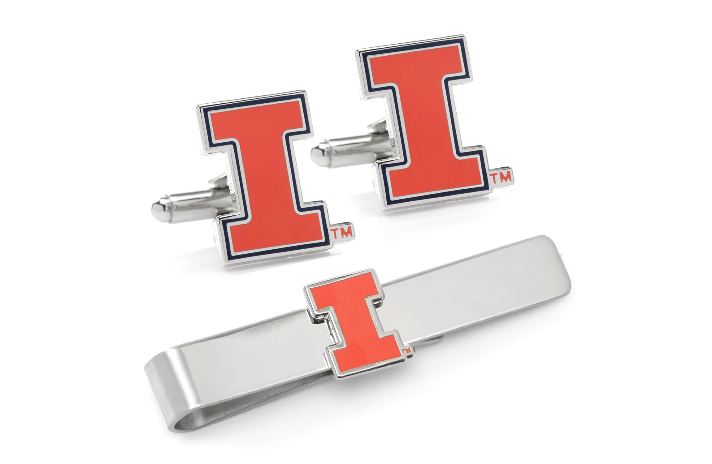 NCAA University of Illinois Cufflinks and Tie Bar Gift Set