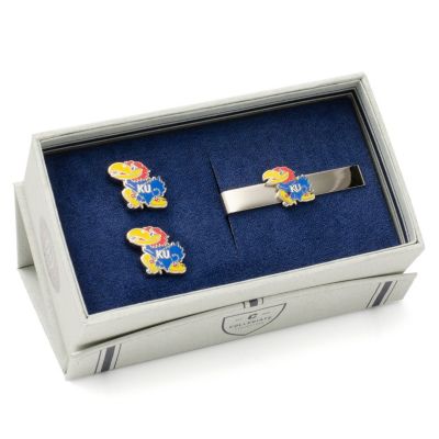 NCAA University of Kansas Jayhawks Cufflinks and Tie Bar Gift Set