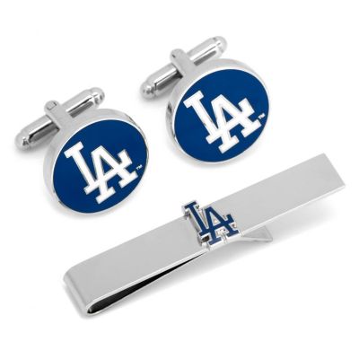 MLB LA Dodgers Cufflinks and Tie Bar Gift Set