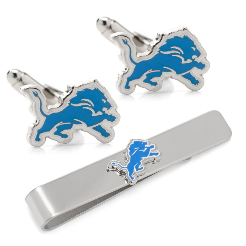 NFL Detroit Lions Cufflinks and Tie Bar Gift Set