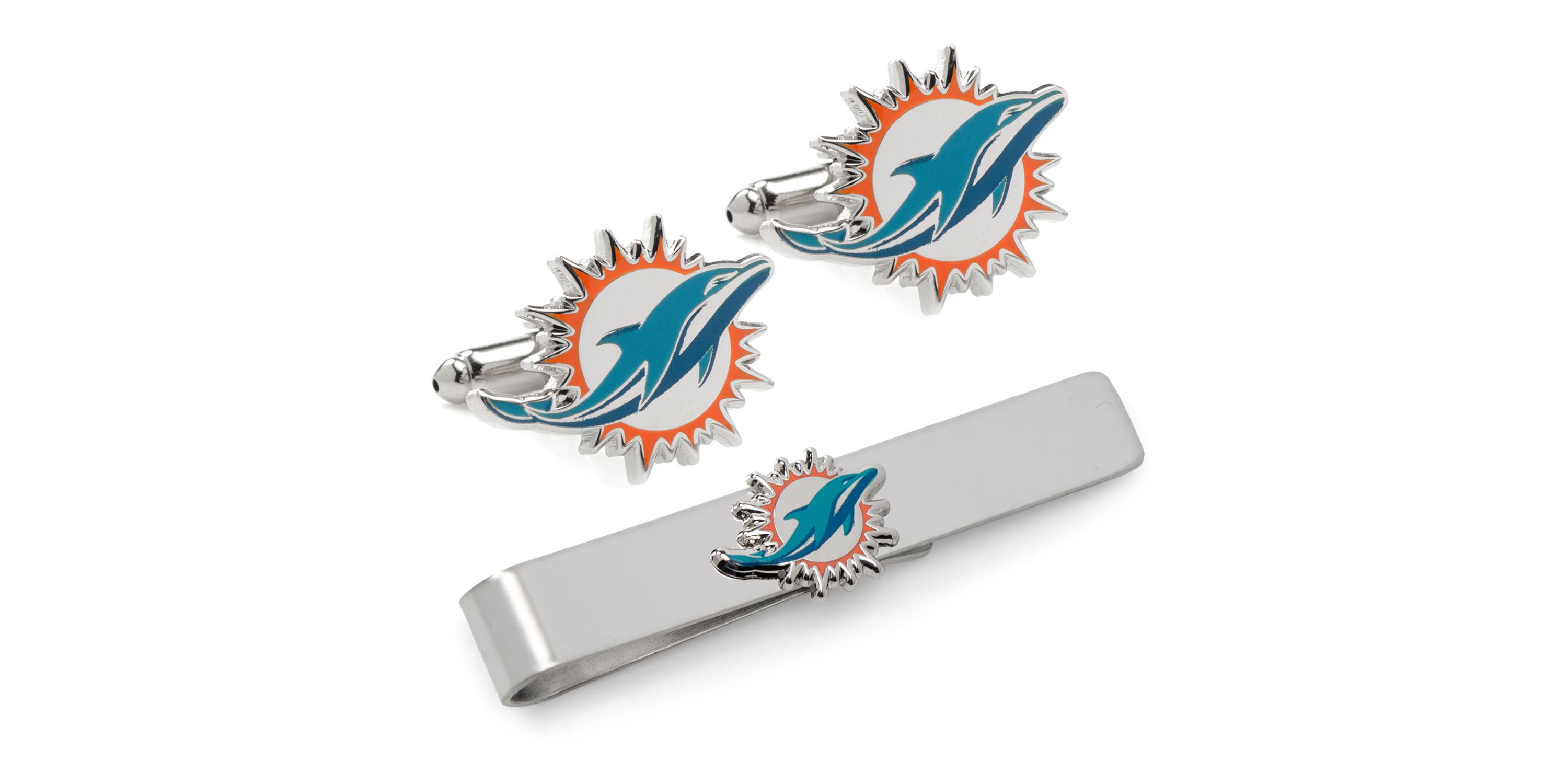 NFL Miami Dolphins Cufflinks and Tie Bar Gift Set