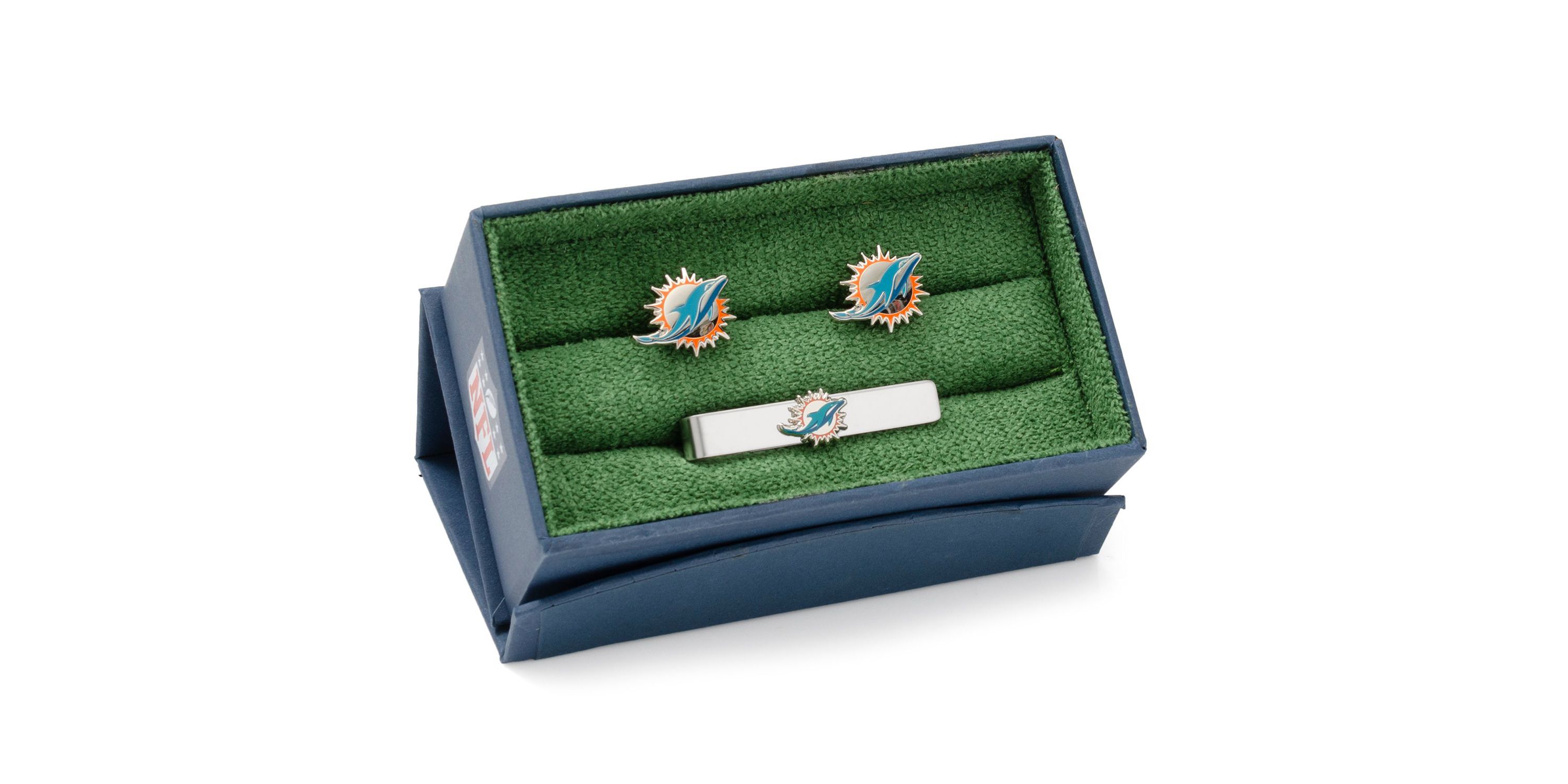 NFL Miami Dolphins Cufflinks and Tie Bar Gift Set