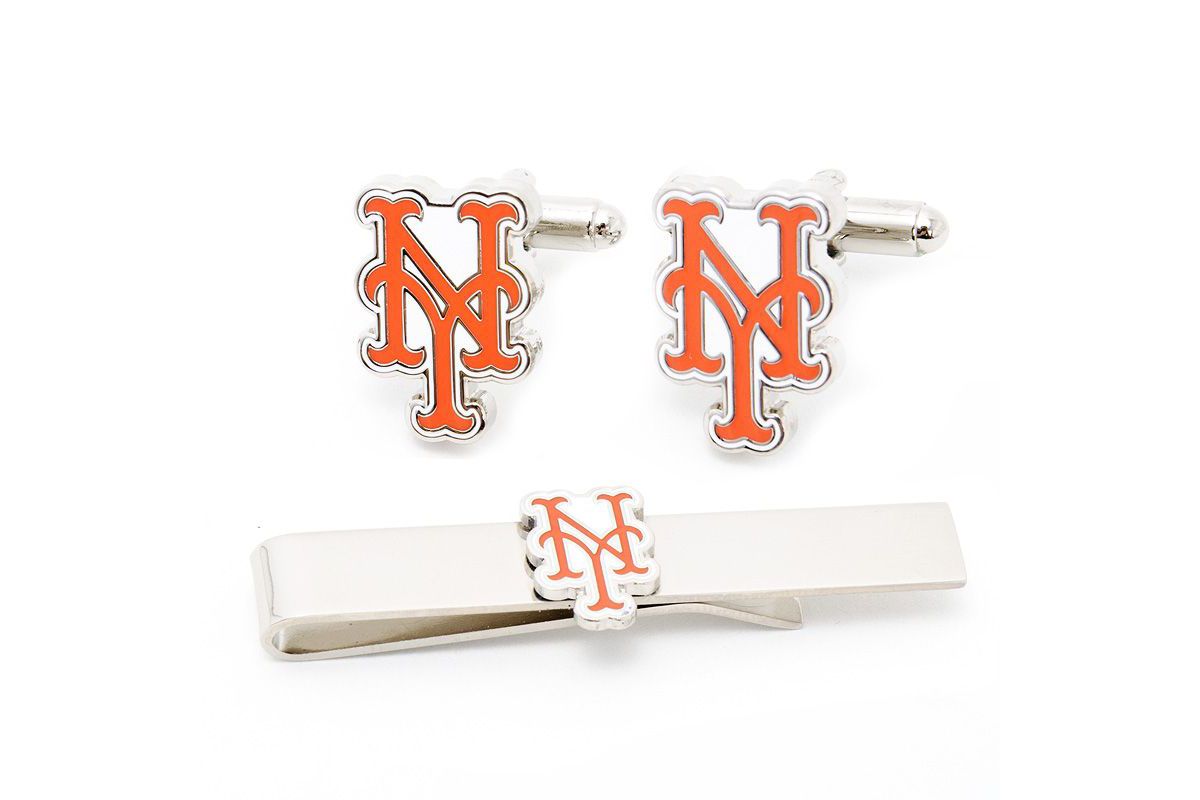MLB New York Mets Cufflinks and Tie Bar Gift Set