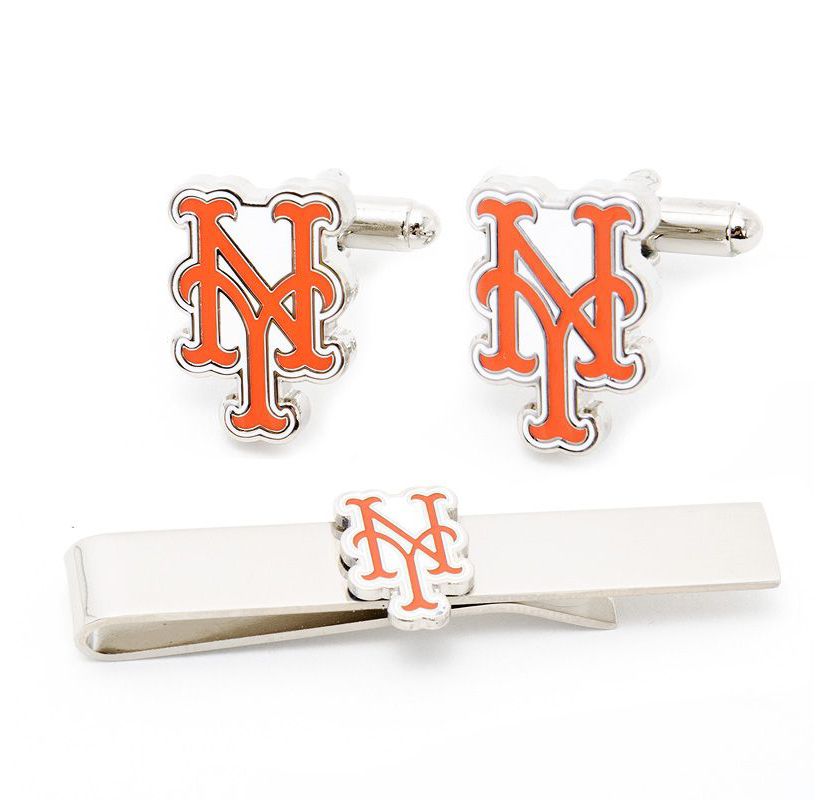 MLB New York Mets Cufflinks and Tie Bar Gift Set