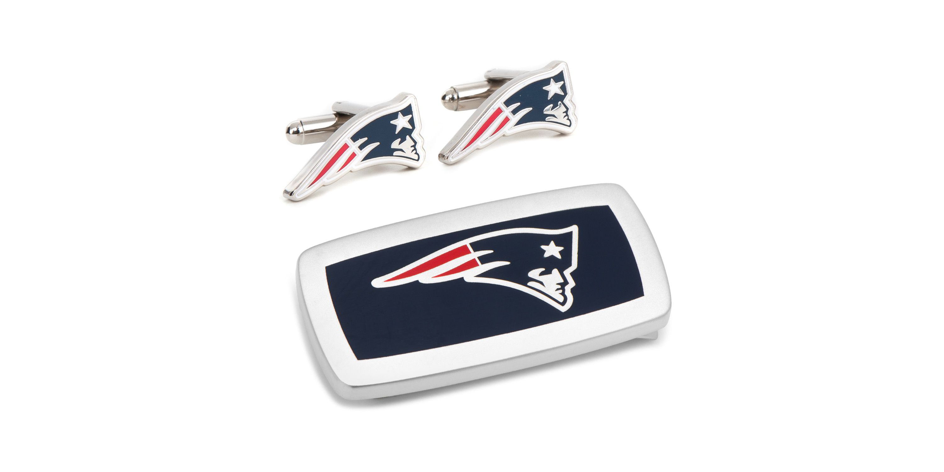 NFL New England Patriots Cufflinks and Cushion Money Clip Set