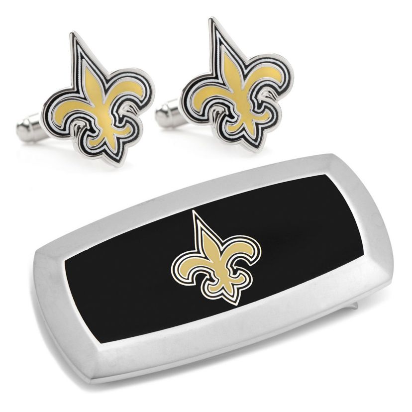 NFL New Orleans Saints Cufflinks and Cushion Money Clip Gift Set
