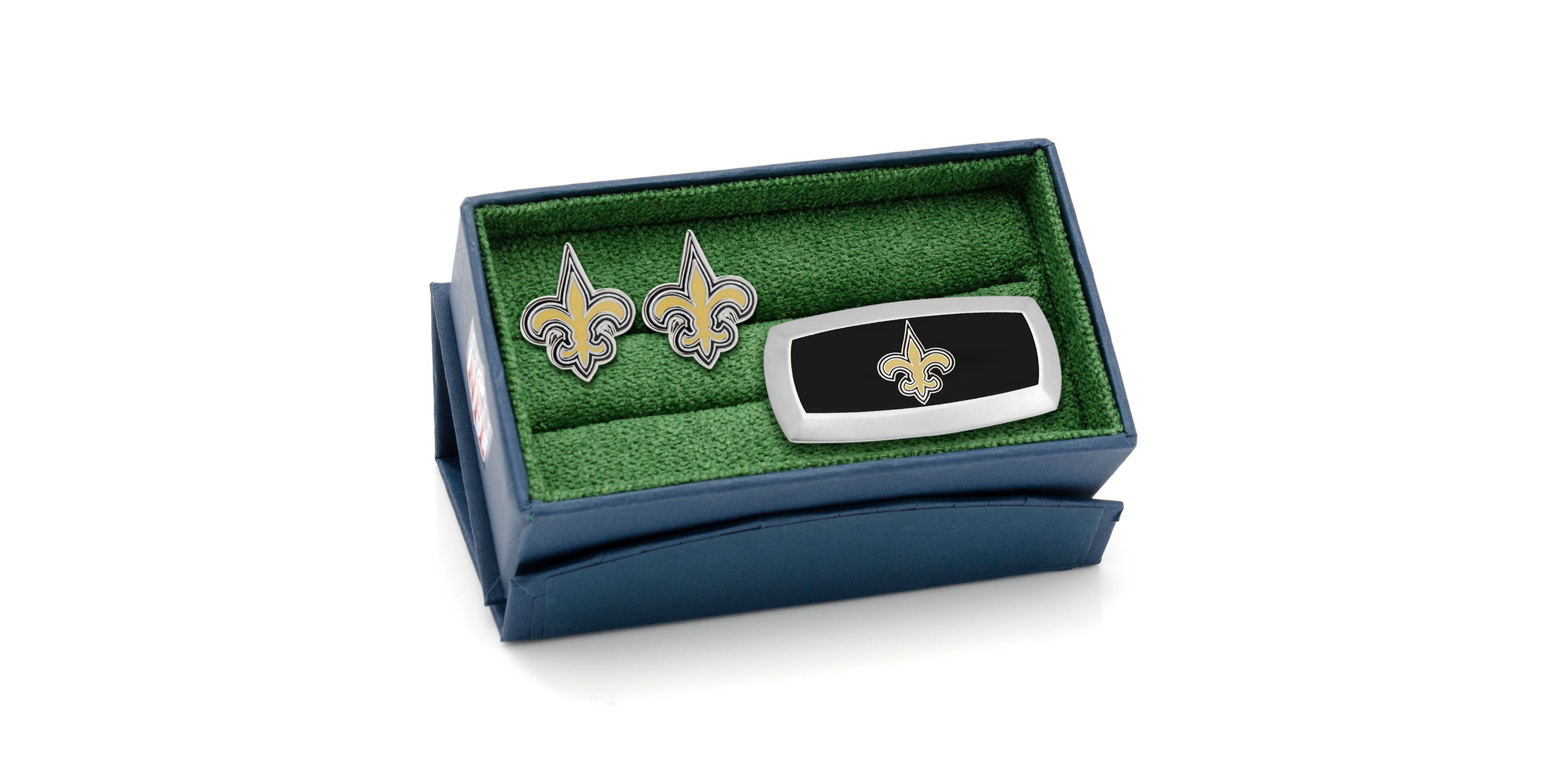 NFL New Orleans Saints Cufflinks and Cushion Money Clip Gift Set