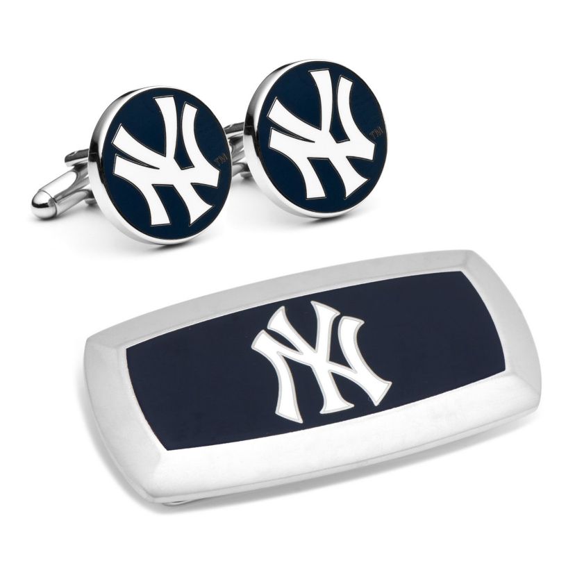 MLB New York Yankees Cufflinks and Cushion Money Clip Gift Set