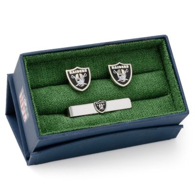 NFL Las Vegas Raiders Cufflinks and Tie Bar Gift Set