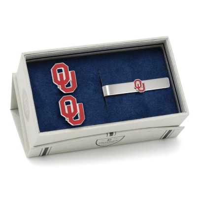 NCAA University of Oklahoma Cufflinks and Tie Bar Gift Set