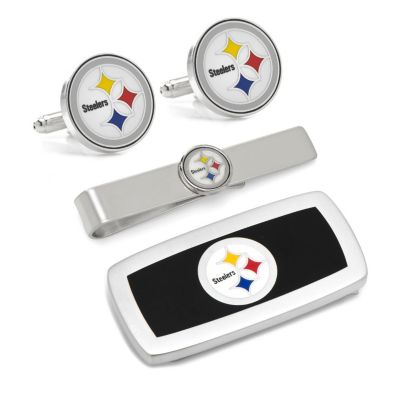 Cufflinks Inc Men's NFL Pittsburgh Steelers 3-Piece Cushion Gift Set, Black, 57 Long