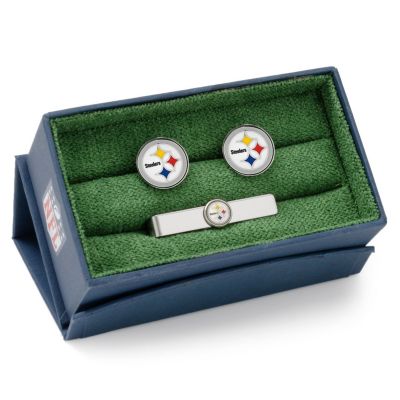 NFL Pittsburgh Steelers Cufflinks and Tie Bar Gift Set