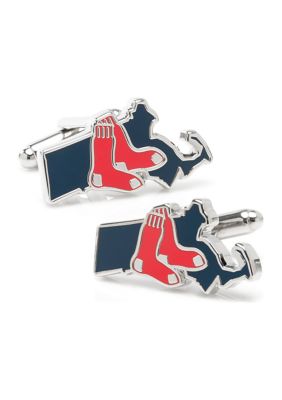 Cufflinks Inc Men's Boston Red Sox State Shaped Cufflinks, Blue, 57 Long