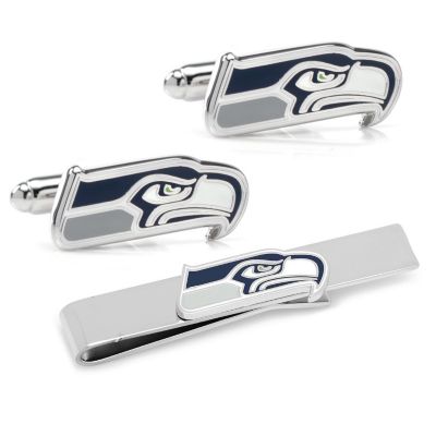 NFL Seattle Seahawks Cufflinks and Tie Bar Gift Set