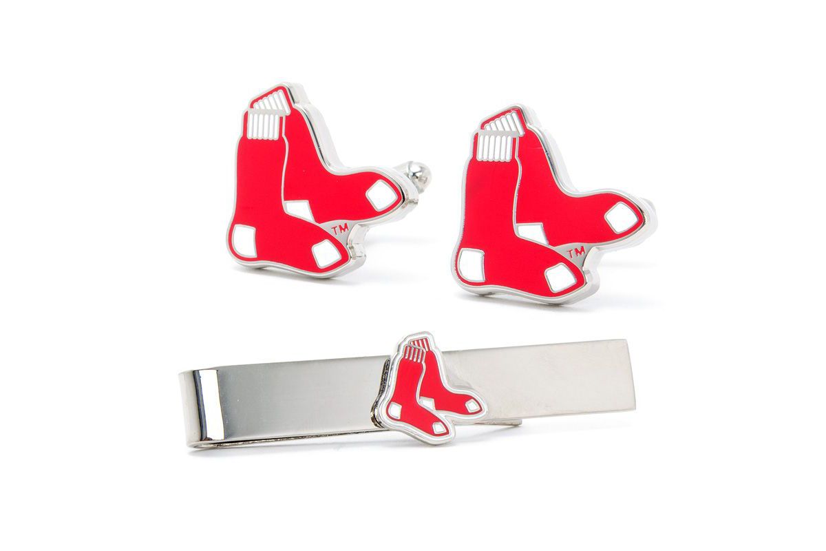MLB Boston Red Sox Cufflinks and Tie Bar Gift Set