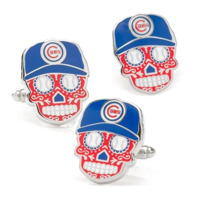 Men's Mlb Chicago Cubs Sugar Skull Cufflinks & Lapel Pin Gift Set