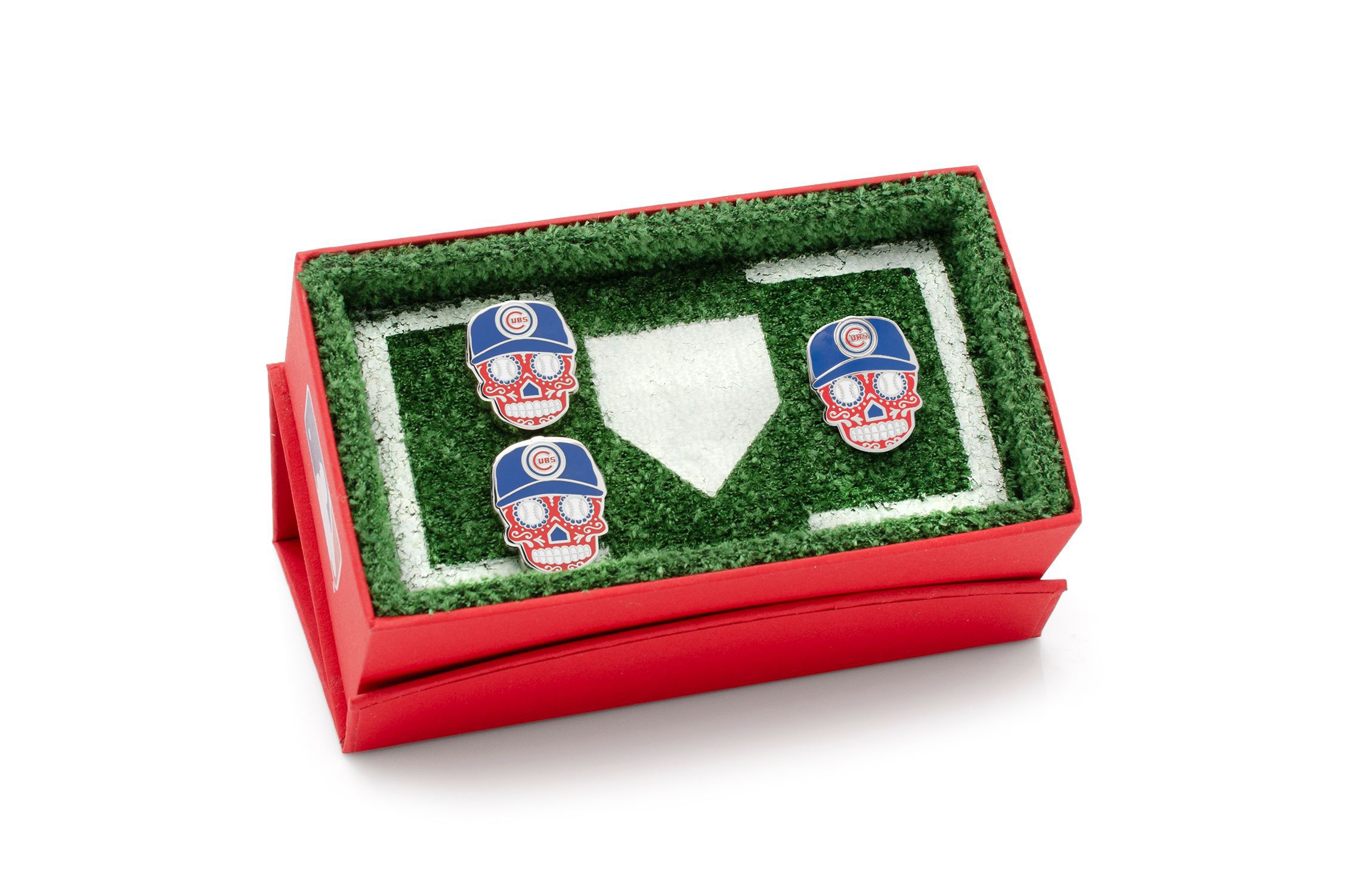 MLB Chicago Cubs Sugar Skull Cufflinks & Lapel Pin Gift Set