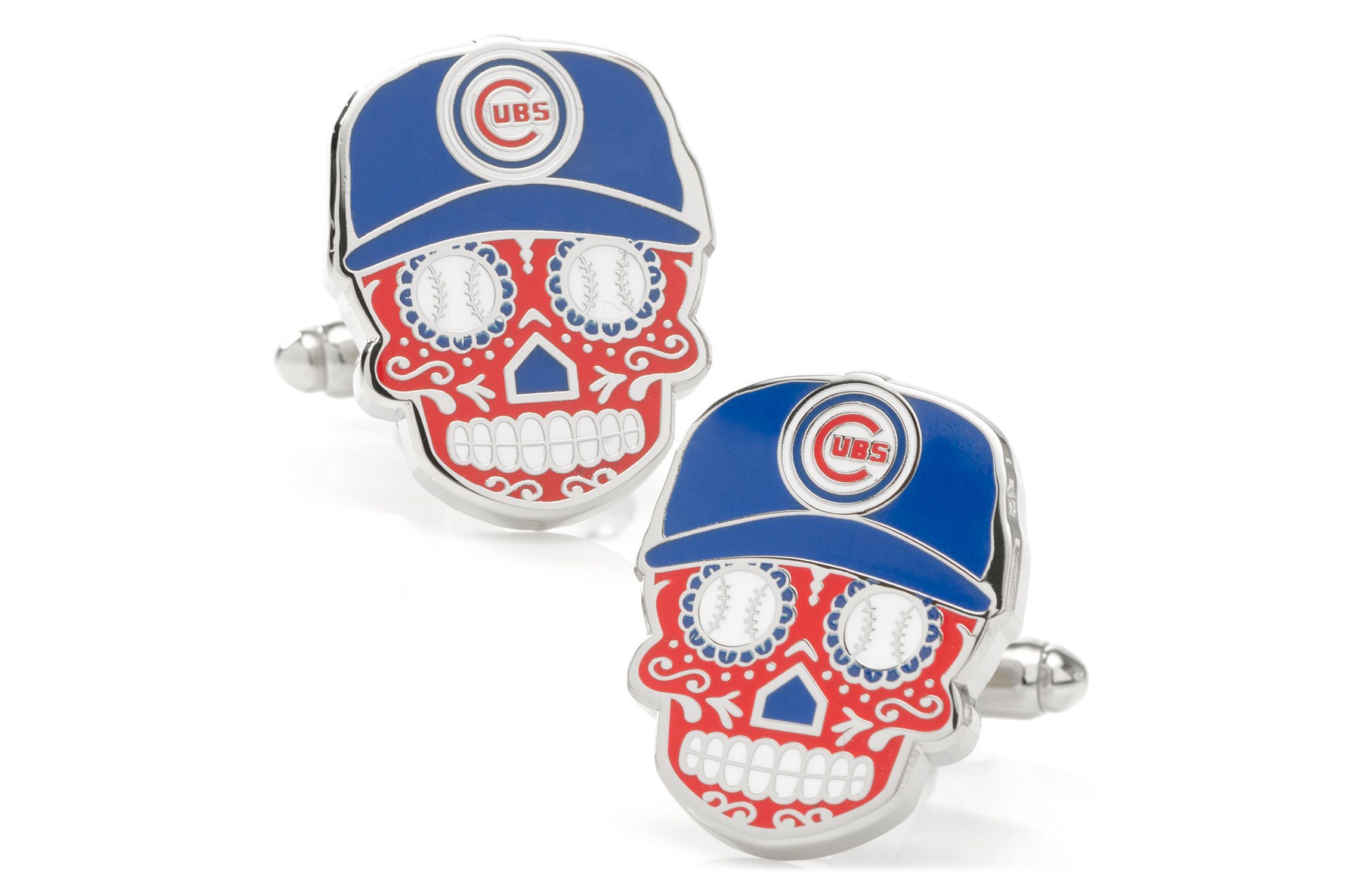 MLB Chicago Cubs Sugar Skull Cufflinks & Lapel Pin Gift Set