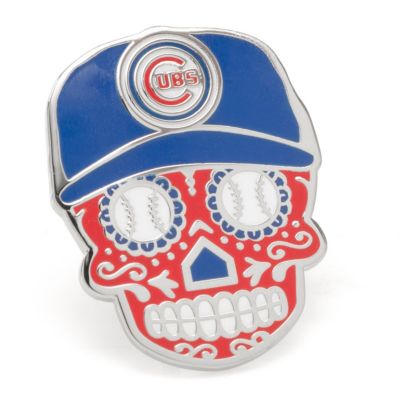 Mlb Men's Chicago Cubs Sugar Skull Lapel Pin, Red -  0848873074991