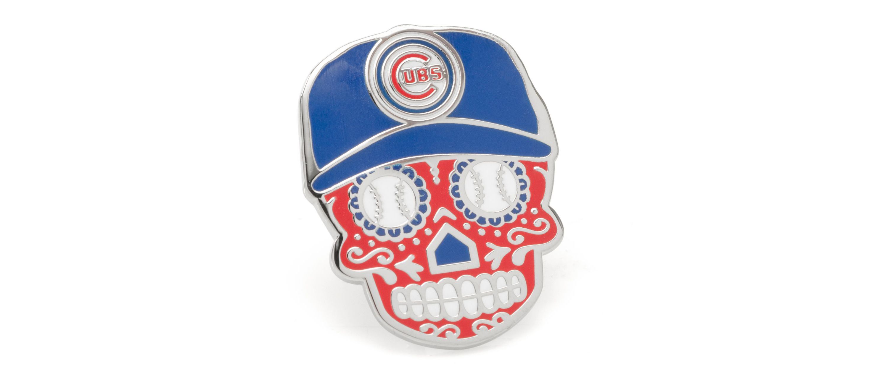 Chicago Cubs Sugar Skull Lapel Pin