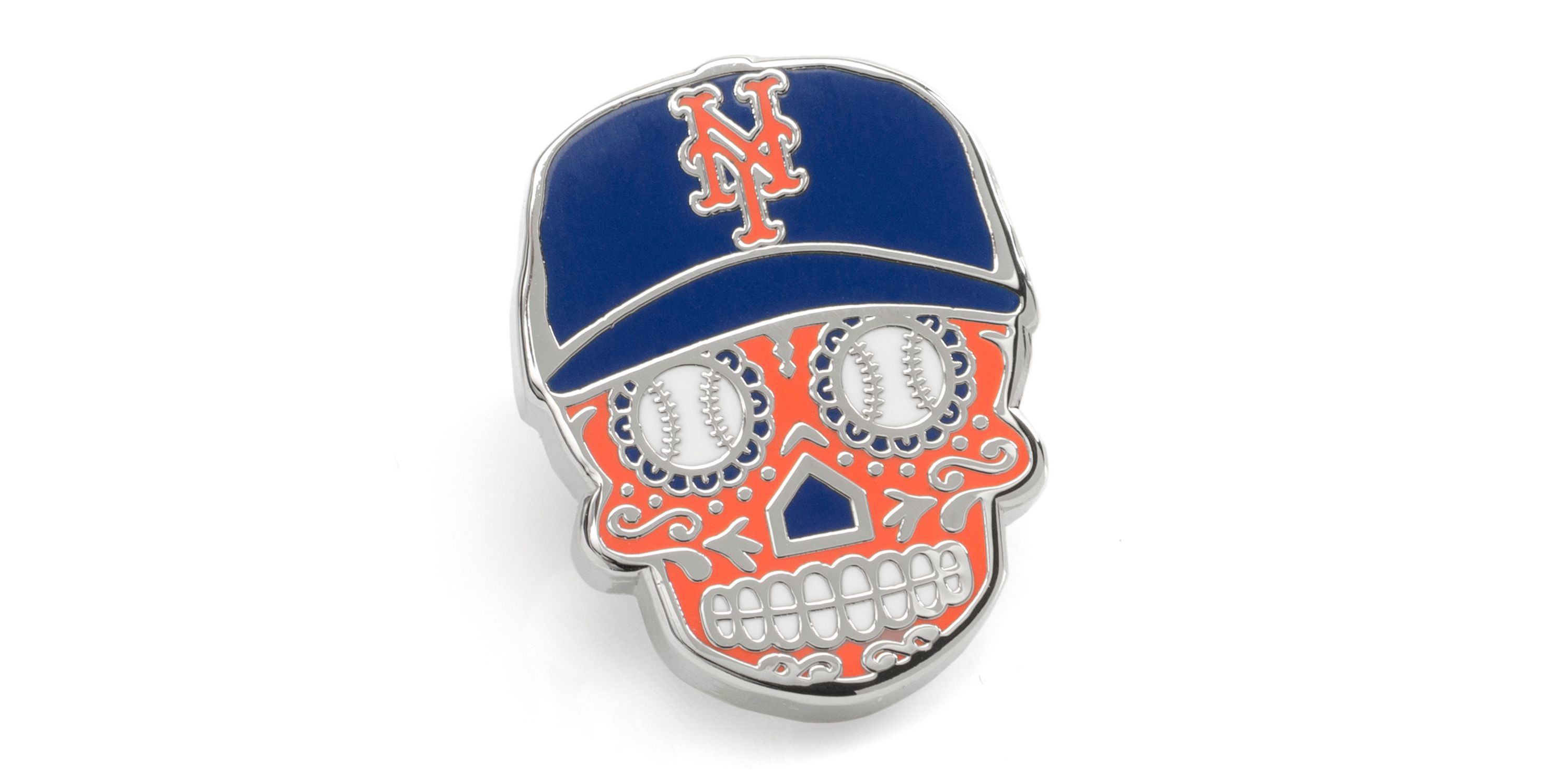 MLB New York Mets Sugar Skull Lapel Pin