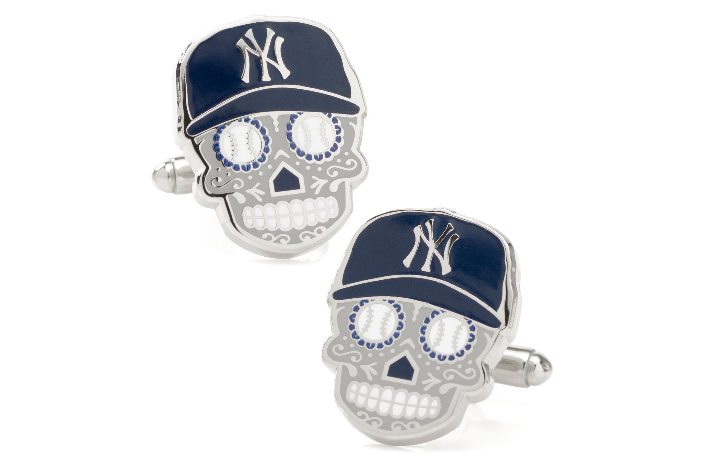 MLB New York Yankees Sugar Skull Cufflinks & Lapel Pin Gift Set