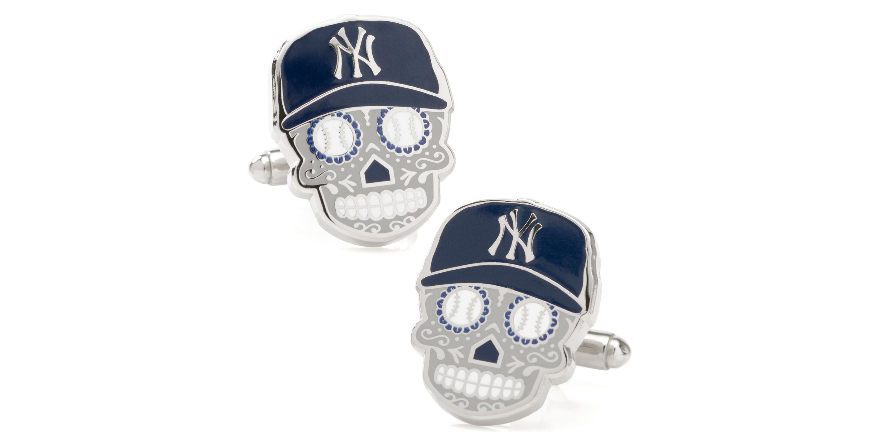 MLB New York Yankees Sugar Skull Cufflinks & Lapel Pin Gift Set