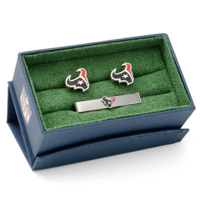 NFL Houston Texans Cufflinks and Tie Bar Gift Set