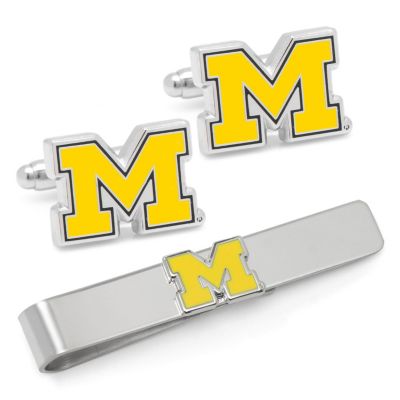 NCAA University of Michigan Cufflinks and Tie Bar Gift Set