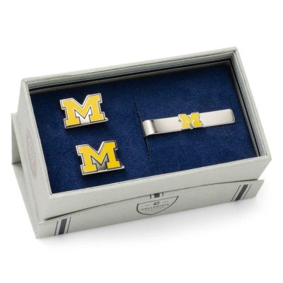 NCAA University of Michigan Cufflinks and Tie Bar Gift Set
