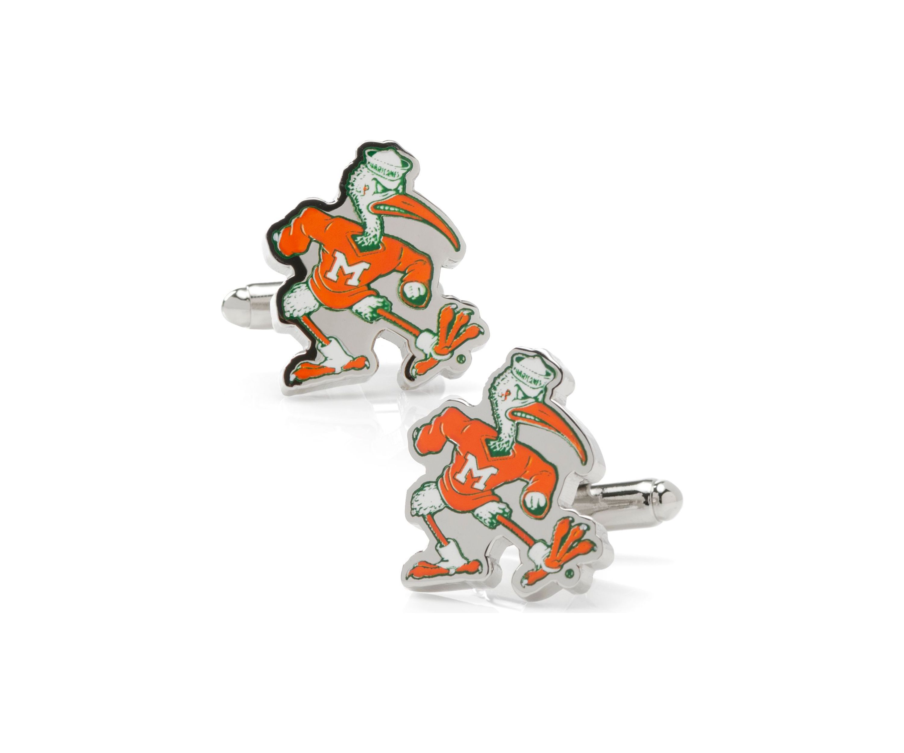NCAA University of Miami Hurricanes Sebastian the Ibis Vintage Cufflinks