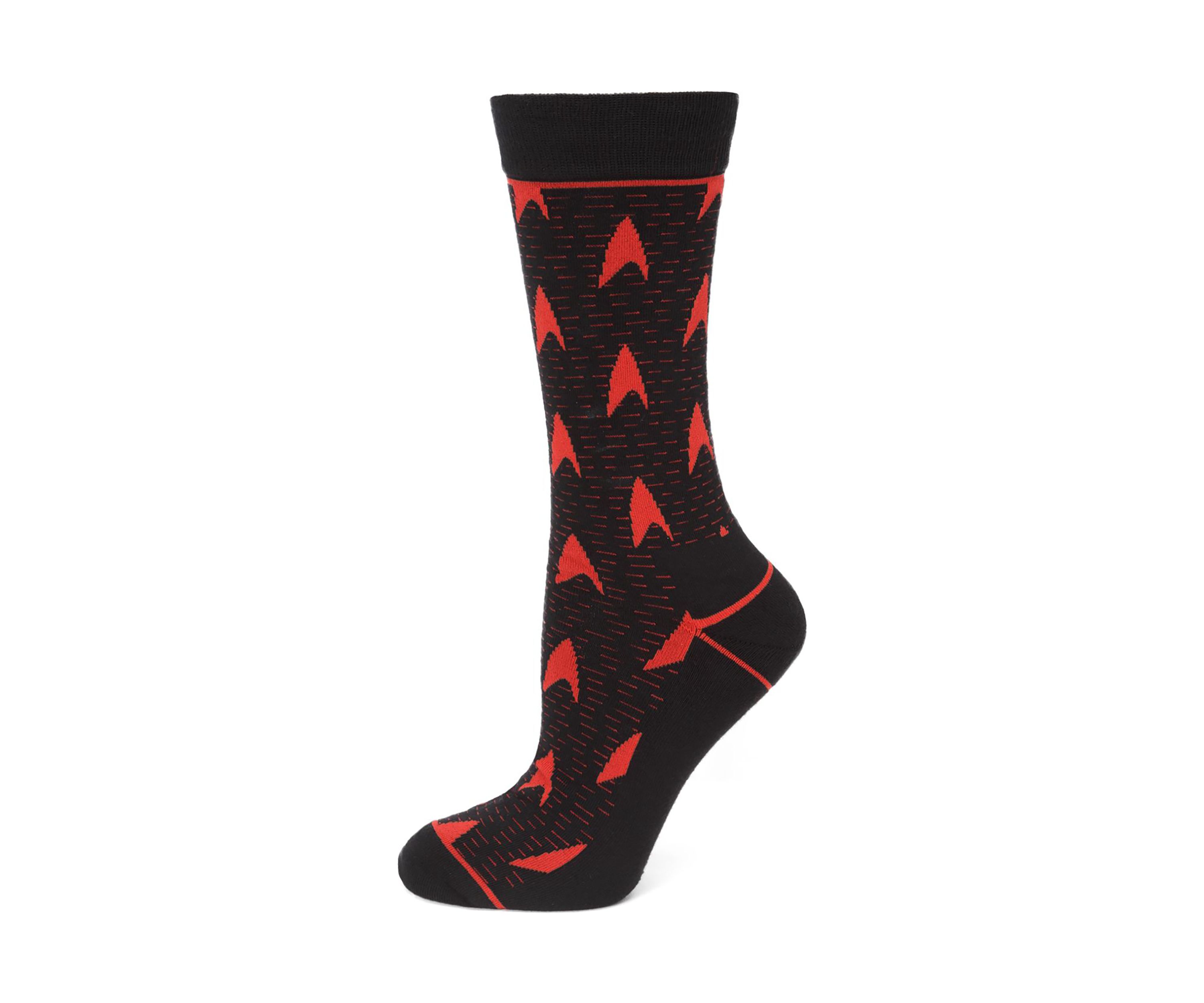 Red Delta Shield Black Mens Socks