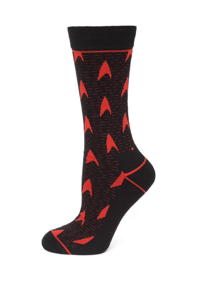 Red Delta Shield Black Mens Socks