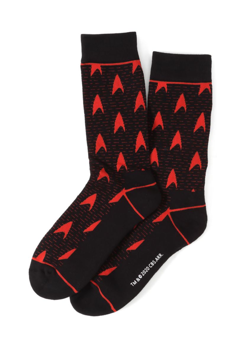 Red Delta Shield Black Mens Socks