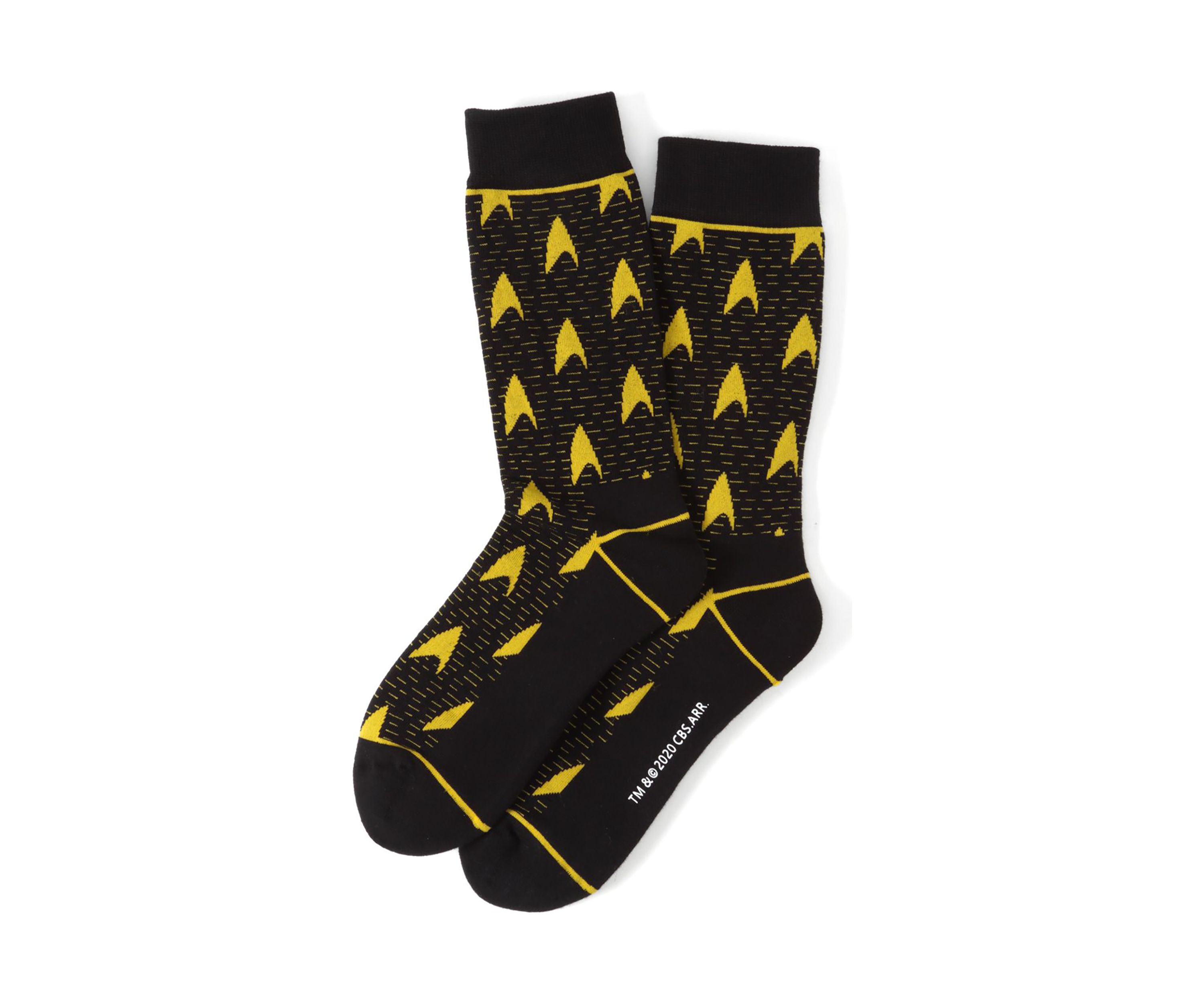 Star Trek Yellow Delta Shield Black Mens Socks