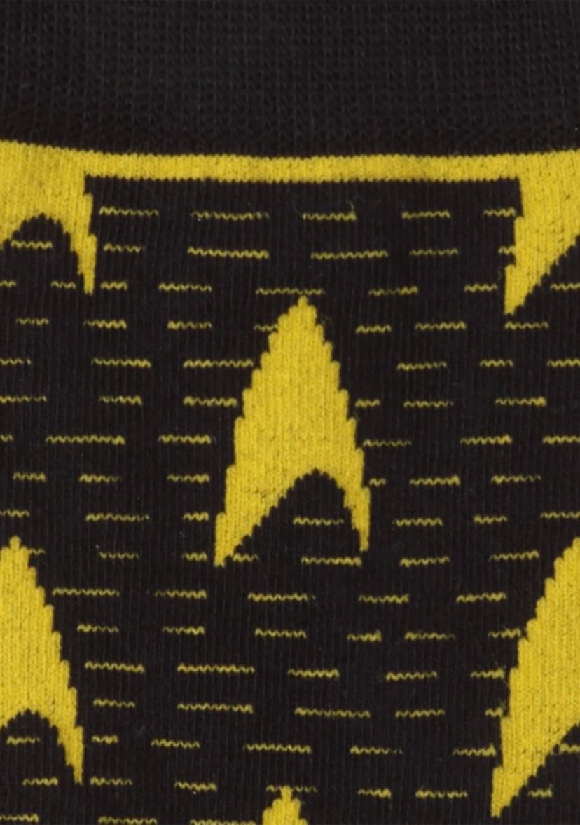 Star Trek Yellow Delta Shield Black Mens Socks