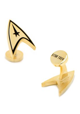 Star Trek Gold Plated Delta Shield Cufflinks