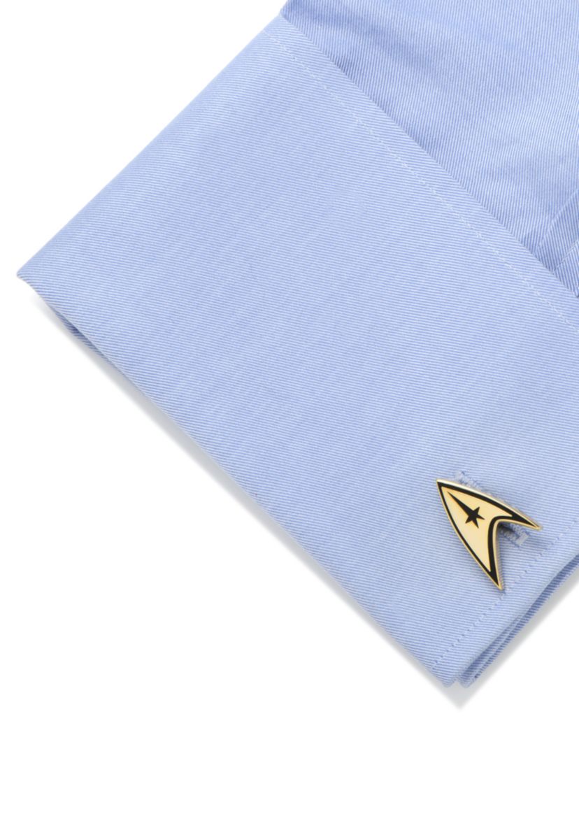 Star Trek Gold Plated Delta Shield Cufflinks
