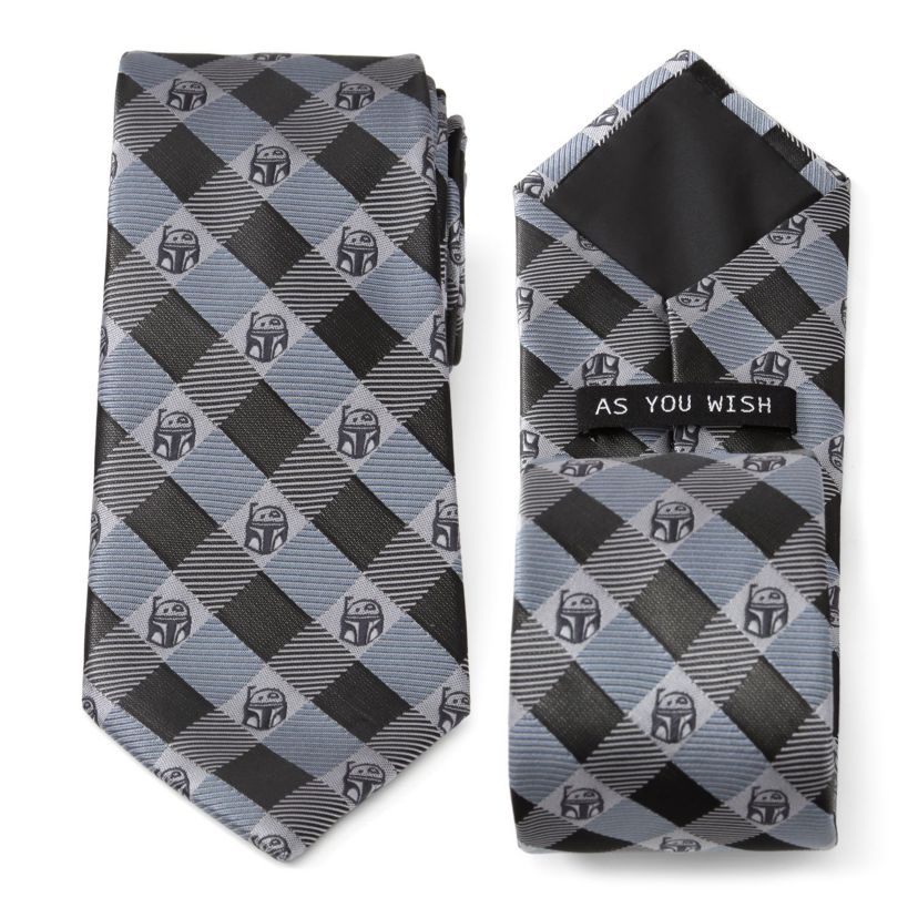 Boba Fett Blue Plaid Tie