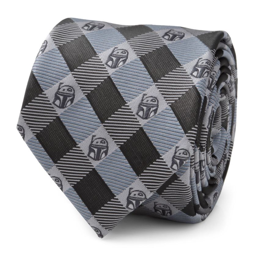 Boba Fett Blue Plaid Tie