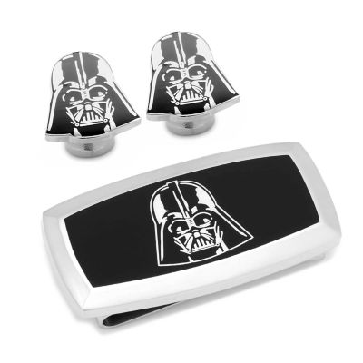 Star Wars Men’s Darth Vader Cufflinks and Cushion Money Clip Gift Set, Black