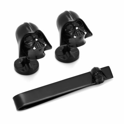 Men’s Star Wars Darth Vader 3D Cufflinks and Tie Bar Gift Set, Black