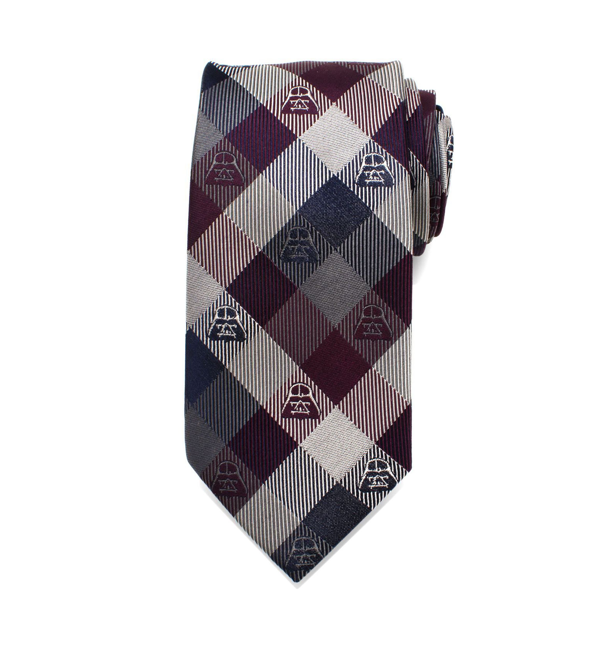 Darth Vader Plum Modern Plaid Tie