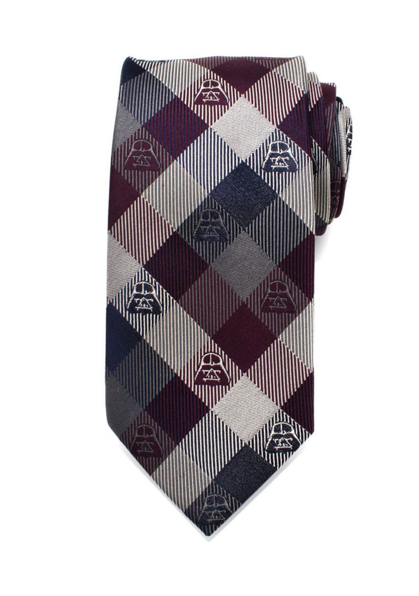 Darth Vader Plum Modern Plaid Tie