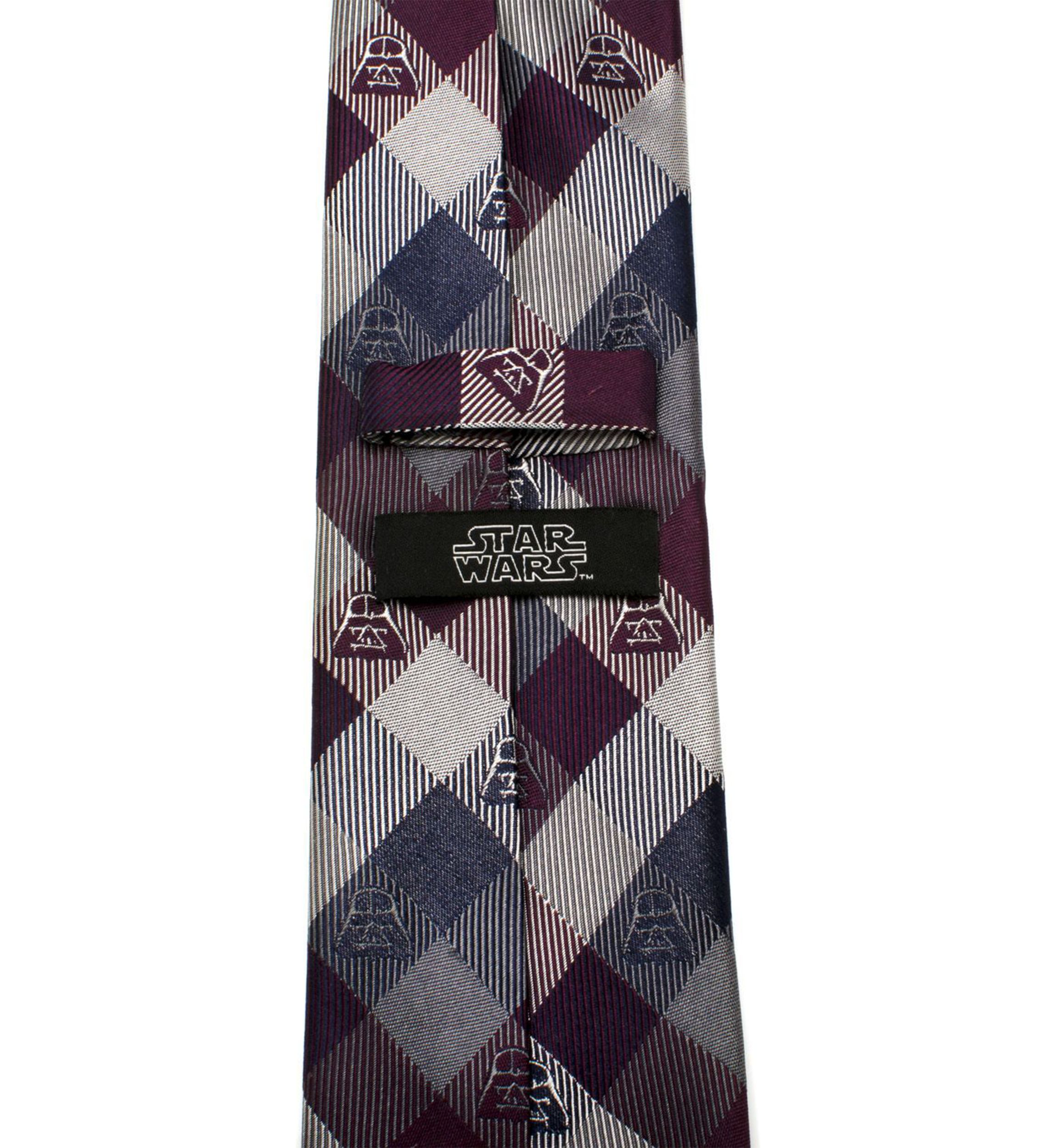 Darth Vader Plum Modern Plaid Tie